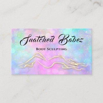 body sculpting beauty logo massage spa blu pink business card