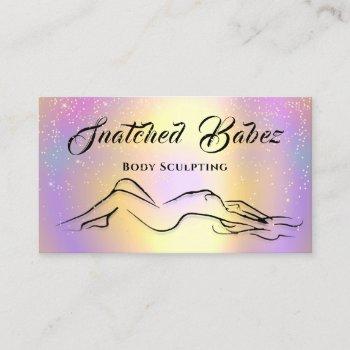 body sculpting beauty logo massage spa holograph business card