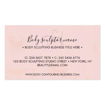 Small Body Sculpting Contouring Spa Esthetician Tan Pink Business Card Back View