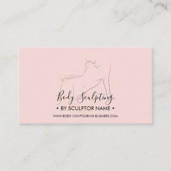 body sculpting contouring spa esthetician tan pink business card