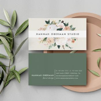 boho blooms watercolor floral business card