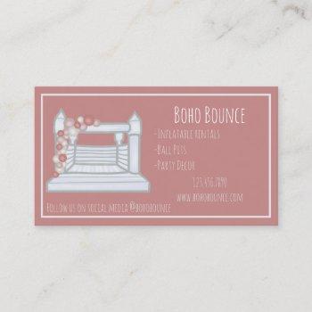 boho bounce house inflatable party rentals business card