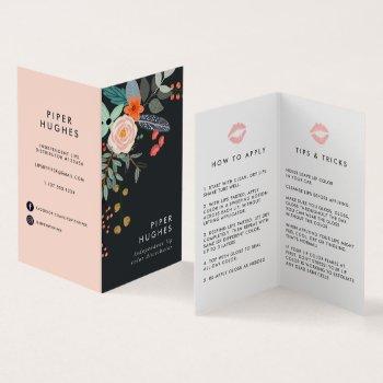 boho floral lip product distributor tips & tricks business card