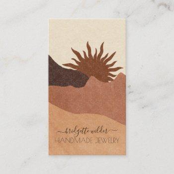 boho terracotta sand sun handmade jewelry business card
