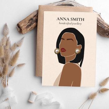 boho unique inclusive woman stud earring display business card
