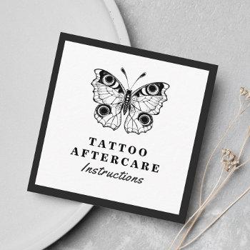 bold black butterfly tattoo aftercare instructions square business card