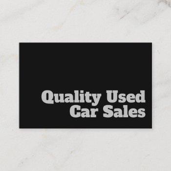 bold & clear quality used car sales design business card