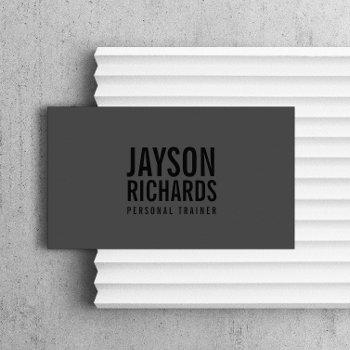bold minimalist black/gray personal trainer business card