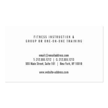 Small Bold Minimalist Black/gray Personal Trainer Business Card Back View