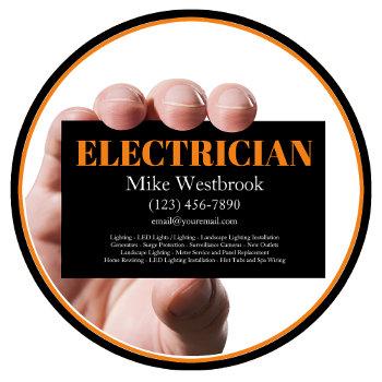 bold modern electrician services business cards