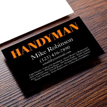 bold modern handyman services business card