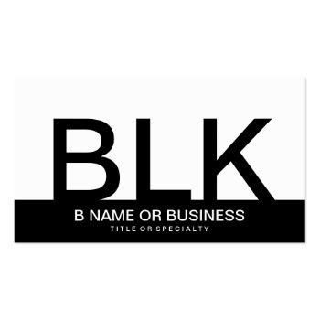 Small Bold Monograms Business Card Front View