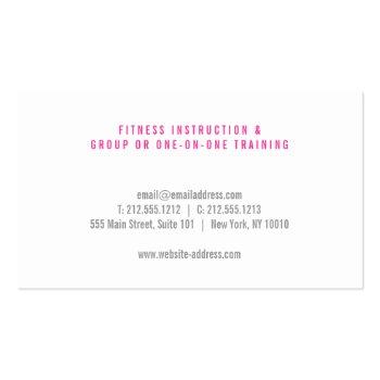 Small Bold Pink Grunge Stamped Text Business Card Back View