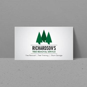 bold tree service logo green/gray business card