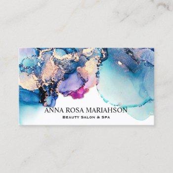 *~* bold yummy turquoise teal gold gilded ap29 business card