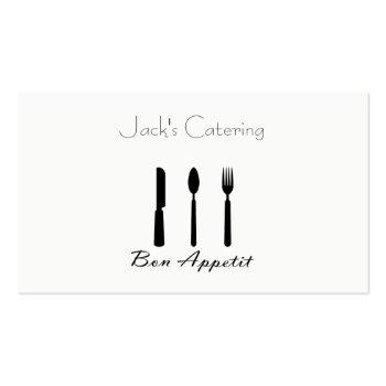 Small Bon Appetit And Silverware Business Card Front View
