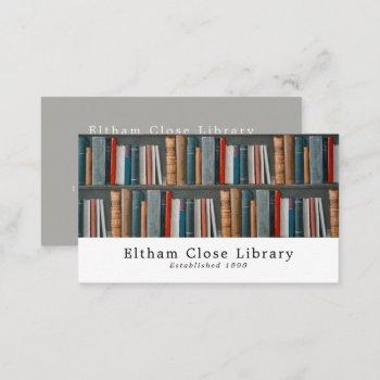 book display, librarian, library business card