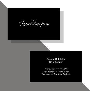 bookkeeper minimal design business card