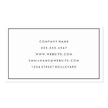 Small Border Minimalist Business Card Back View