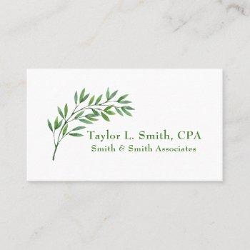 botanical greenery branch business card