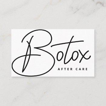 botox lip filler instructions editable aftercare business card