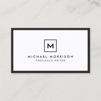 box logo with your initial/monogram black/white business card