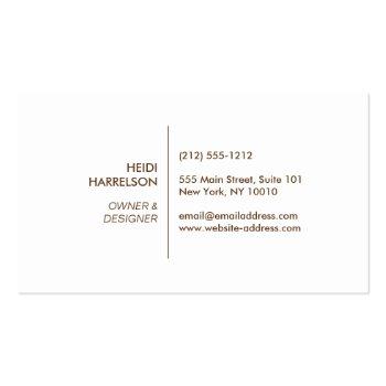Small Box Logo With Your Initial/monogram Brown Wood Ii Business Card Back View