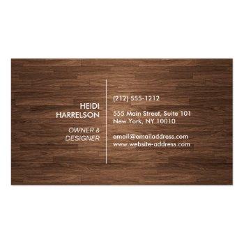 Small Box Logo With Your Initial/monogram On Brown Wood Business Card Back View