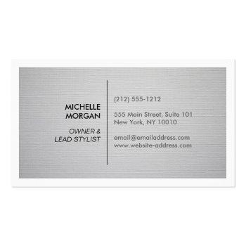 Small Box Logo With Your Initial On Light Gray Linen Business Card Back View