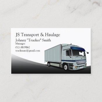 box truck haulage black business card