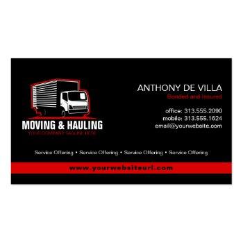 Small Box Truck Moving & Delivery Service Company Business Card Back View