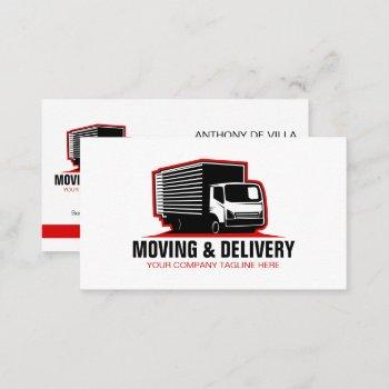 box truck moving & delivery service haul company business card