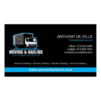 Small Box Truck Moving Hauling Delivery Service Company Business Card Back View