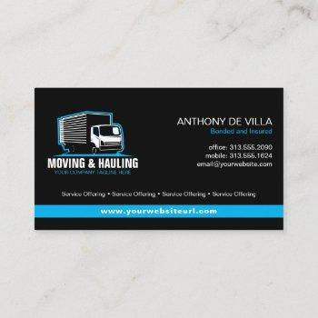 box truck moving hauling delivery service company business card