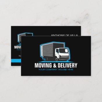 box truck moving hauling delivery service company  business card