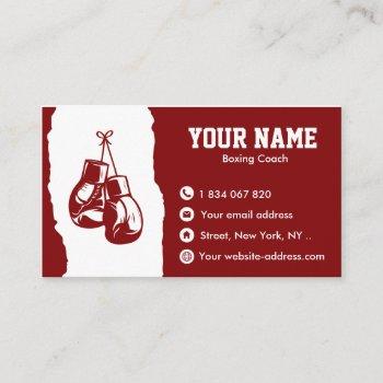 boxing coach  business card