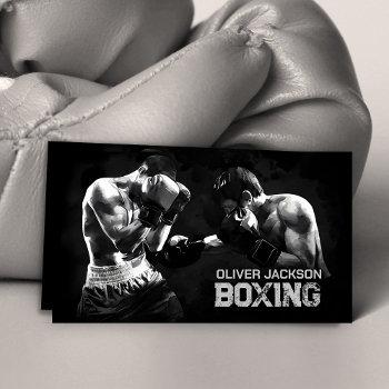 boxing coach watercolor art business card