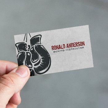 boxing gloves hanging | fitness business card