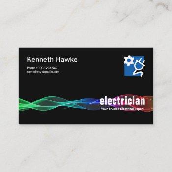 bright electrical lightning electrician business card