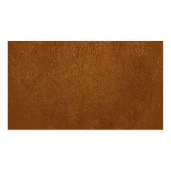 Small Brown Cowhide Leather Texture Look Business Card Front View