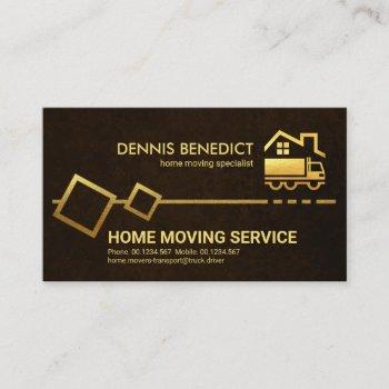 brown grunge gold moving boxes business card