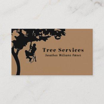 brown professional tree trimming service  business card