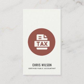 brown rust modern tax return agent preparer icon business card