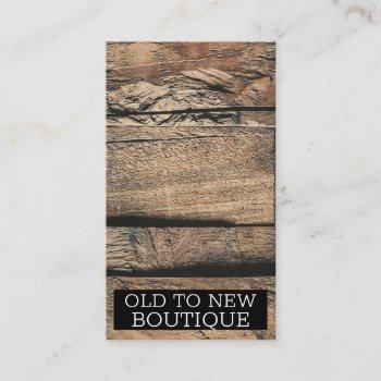 brown rustic old wood board plank texture business card