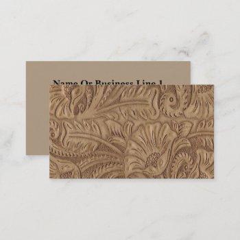 brown tan leather print business cards
