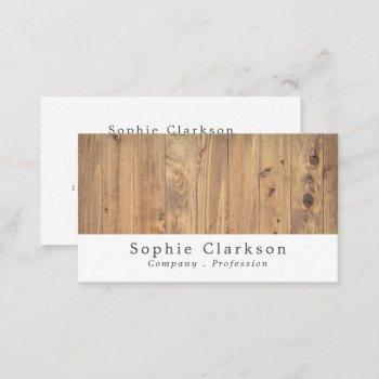 brown wooden planks effect, rustic business card