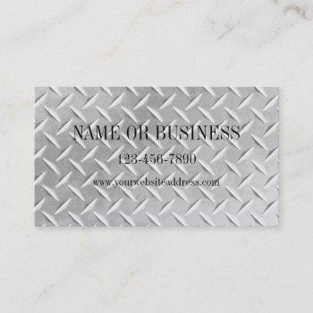 brushed aluminum diamond plate metal business card