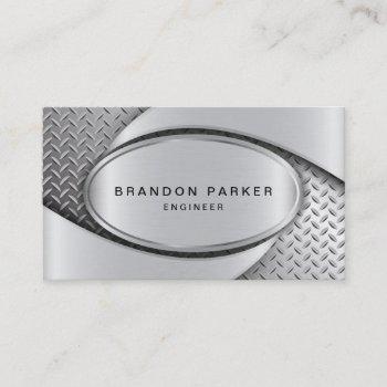 brushed aluminum metallic texture and skidplate  business card