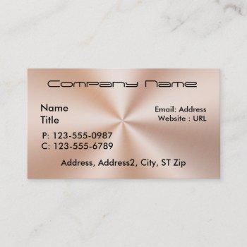 brushed copper metal business cards
