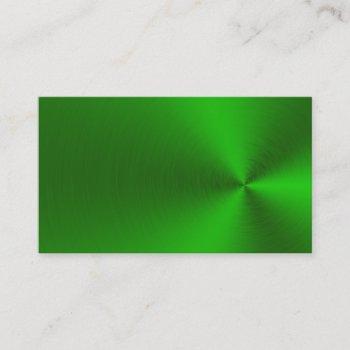 brushed green metal business cards